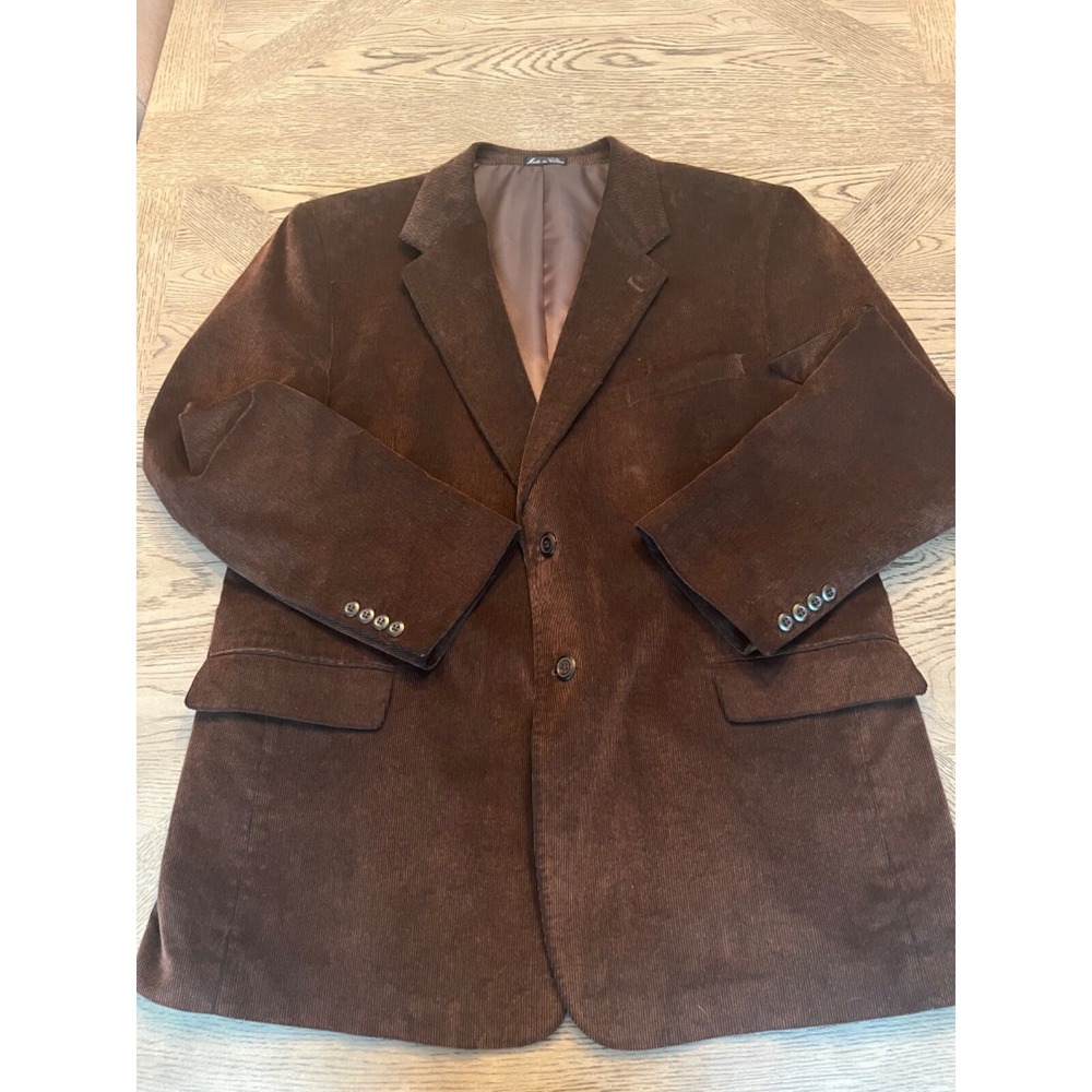 Alan Flusser Brown Corduroy Sport Coat Blazer 2 Button  Men's 48R‎ EUC